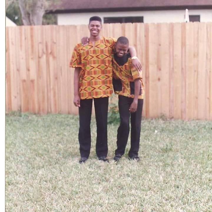 Tony and his brother in dashikis — Black History Month at church