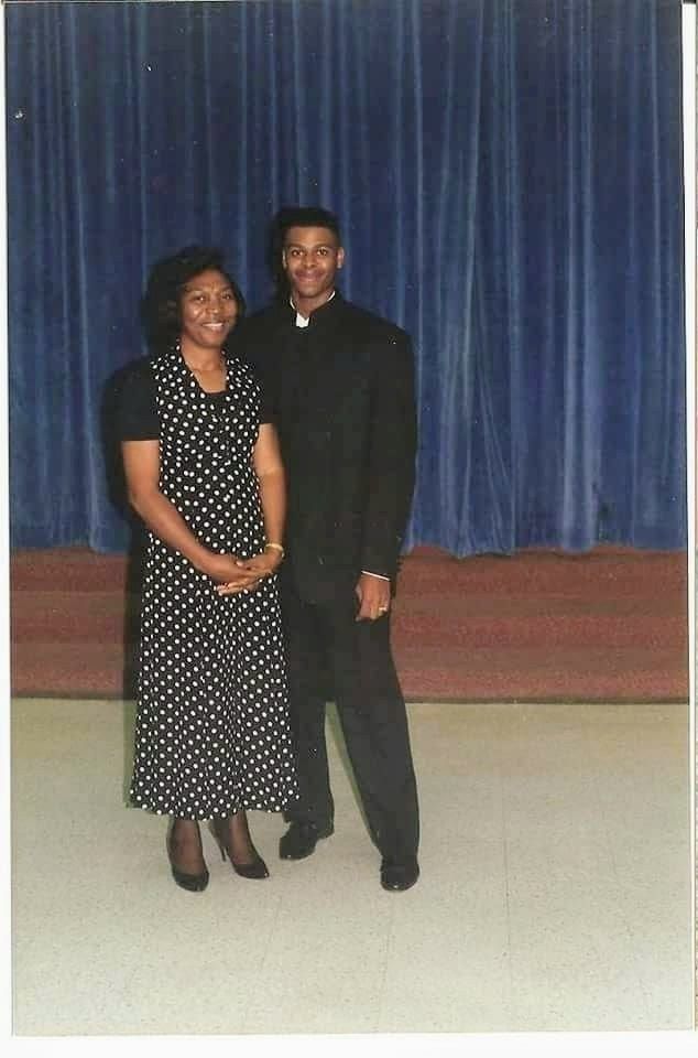 Tony and his mother Yvonne — formal event
